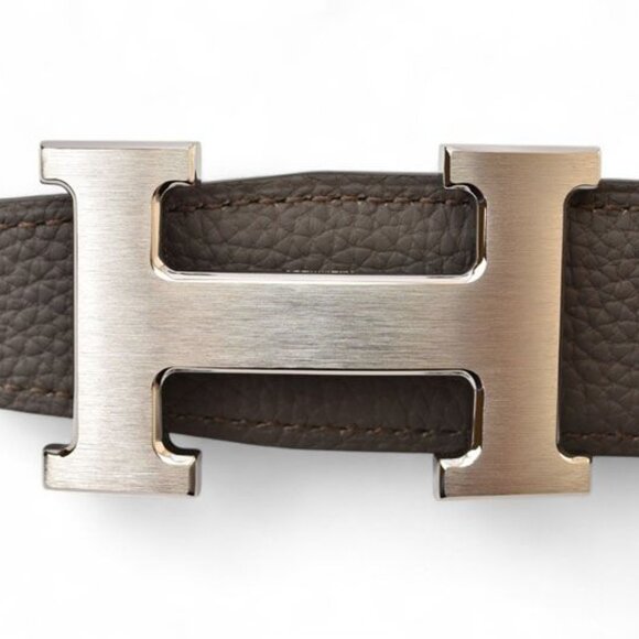 Hermes Belt Reversible Constance Size 95 H Buckle Box Calf Togo Black